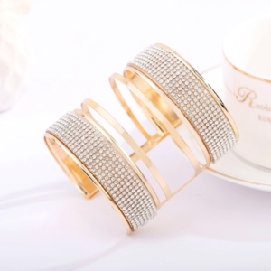 You Sparkle! Triple Gold Plated Bling Bangle with Rhinestones.
